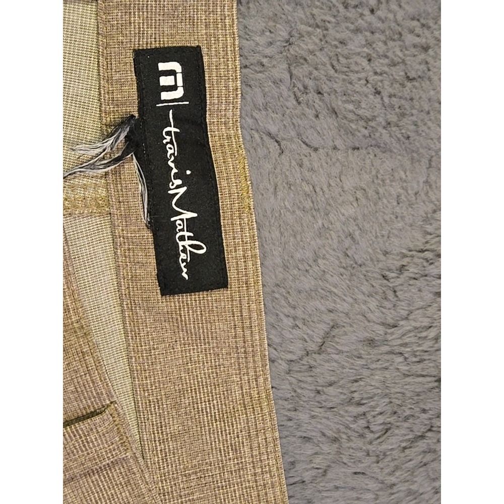 Travis Mathew Mens 38 Brown Plaid Golf Shorts Chino Stretch Performance Boardwal - Picture 7 of 13